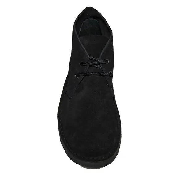 Roamers Mens Real Suede Round Toe Unlined Casual Desert Ankle Boots /Shoes / Bla