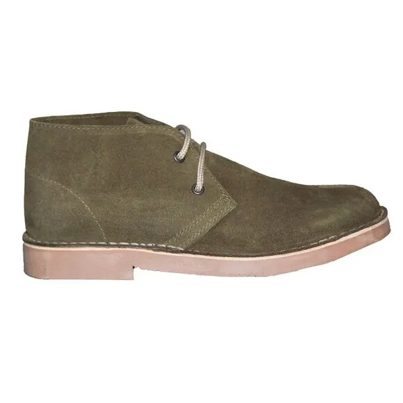 Roamers Mens Real Suede Round Toe Unlined Casual Desert Ankle Boots /Shoes / Kha