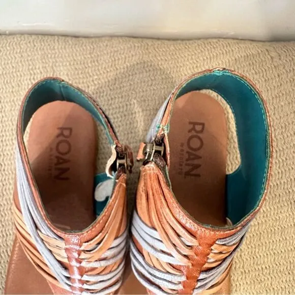 ROAN by Bed Stu Almond Esme Leather Strappy Thong Sandal size 6