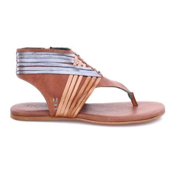 ROAN by Bed Stu Almond Esme Leather Strappy Thong Sandal size 6