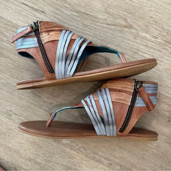 ROAN by Bed Stu Almond Esme Leather Strappy Thong Sandal size 6