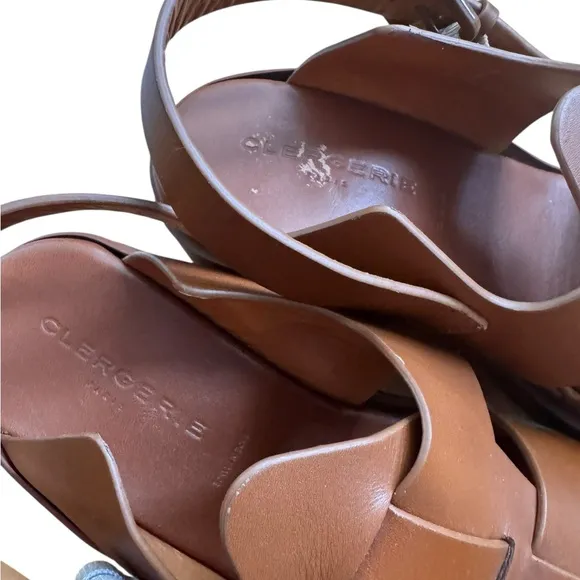 Robert Clergerie Fisherman Leather Platform Sandals 40