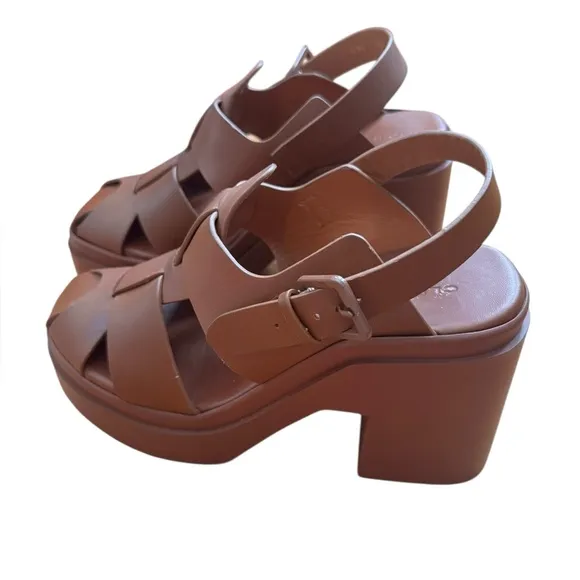 Robert Clergerie Fisherman Leather Platform Sandals 40