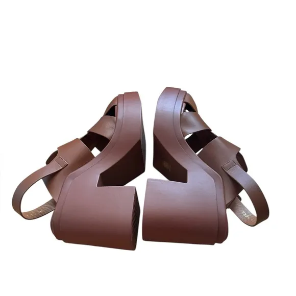 Robert Clergerie Fisherman Leather Platform Sandals 40