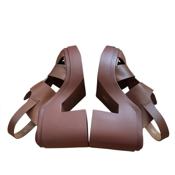 Robert Clergerie Fisherman Leather Platform Sandals 40