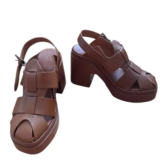Robert Clergerie Fisherman Leather Platform Sandals 40