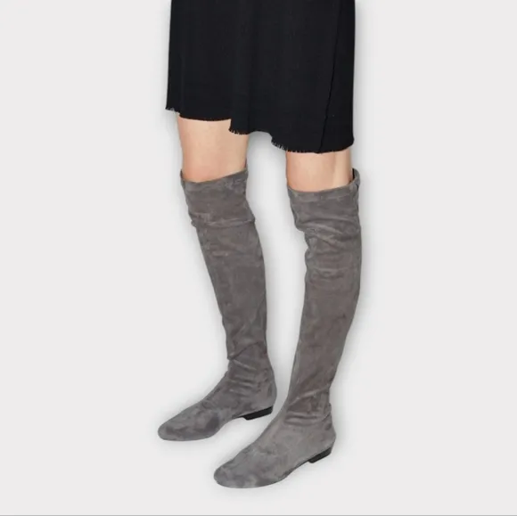 Robert Clergerie Mepe Gray Over The Knee Stretch Boots
