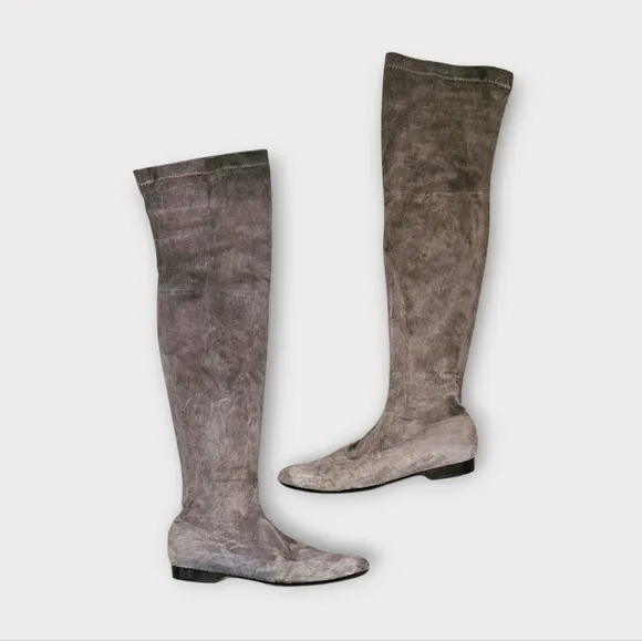 Robert Clergerie Mepe Gray Over The Knee Stretch Boots
