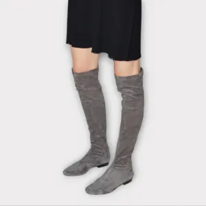 Robert Clergerie Mepe Gray Over The Knee Stretch Boots