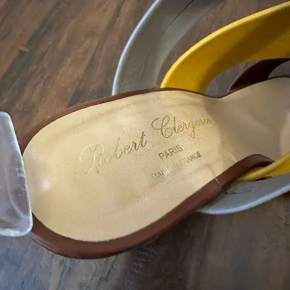 ROBERT CLERGERIE Multicolor Ankle Strap High Heel Sandals Strappy RARE!!!