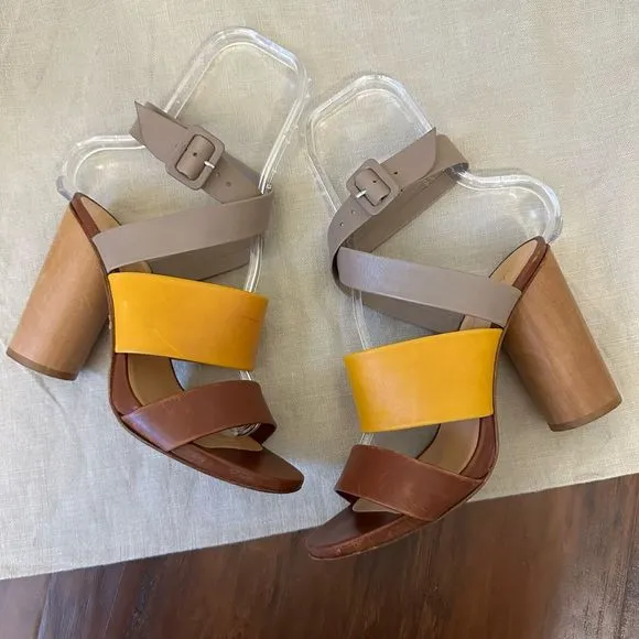 ROBERT CLERGERIE Multicolor Ankle Strap High Heel Sandals Strappy RARE!!!
