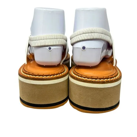 Robert Clergerie Paris Freedom White Lambskin Platform Strappy Sandals