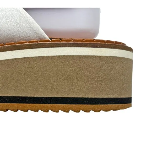 Robert Clergerie Paris Freedom White Lambskin Platform Strappy Sandals