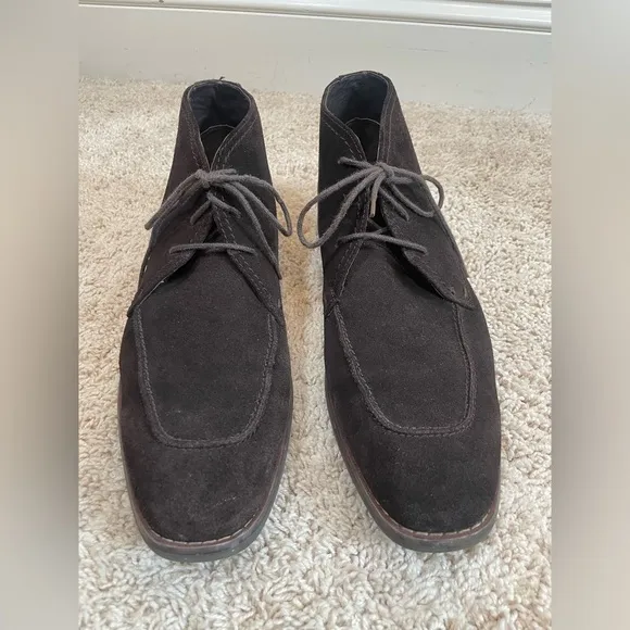Robert Wayne Men's Sz 11.5 D Tatum Lace Up Chukka Desert Boots Shoes Brown Suede