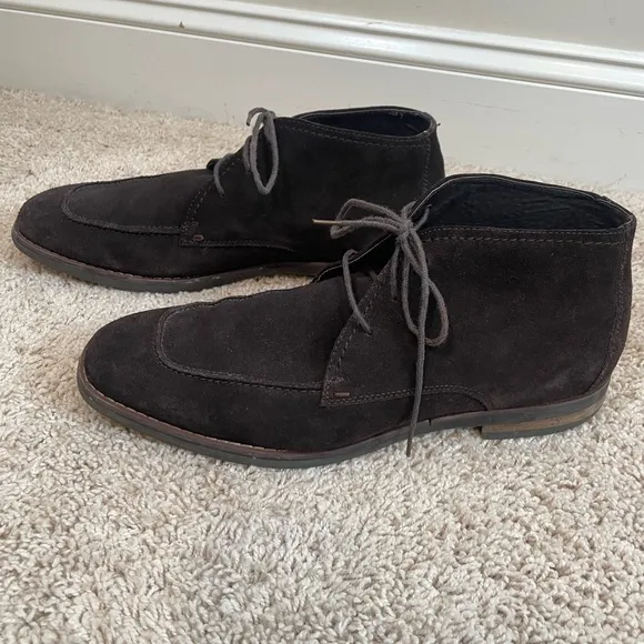 Robert Wayne Men's Sz 11.5 D Tatum Lace Up Chukka Desert Boots Shoes Brown Suede