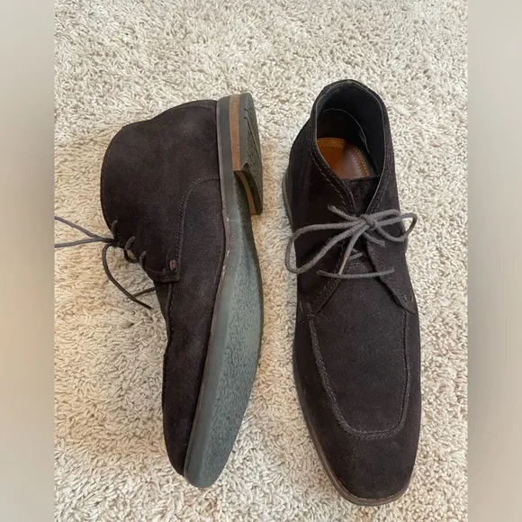 Robert Wayne Men's Sz 11.5 D Tatum Lace Up Chukka Desert Boots Shoes Brown Suede