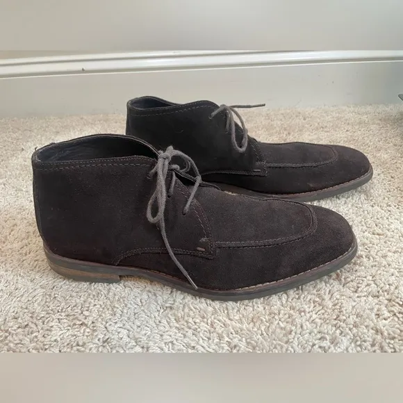 Robert Wayne Men's Sz 11.5 D Tatum Lace Up Chukka Desert Boots Shoes Brown Suede