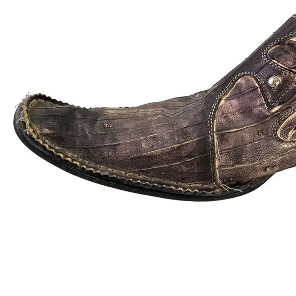 Robert Wayne Western Vegas Mens Loafers Leather Rustic Studded Slip On Shoes 7