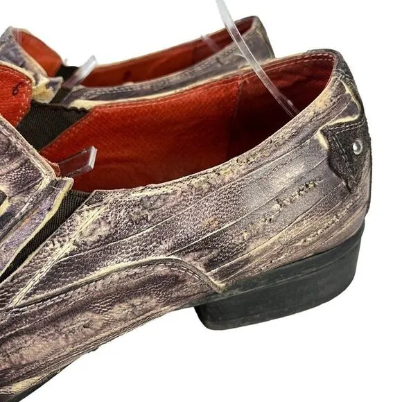 Robert Wayne Western Vegas Mens Loafers Leather Rustic Studded Slip On Shoes 7