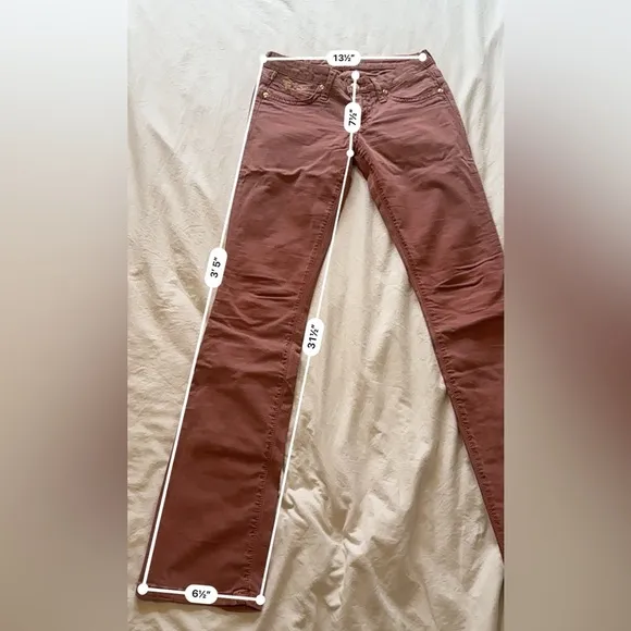 Robin’s Jean Women’s Size 25 Burgundy Bootcut Jeans Gold Embroidered Wings Y2K