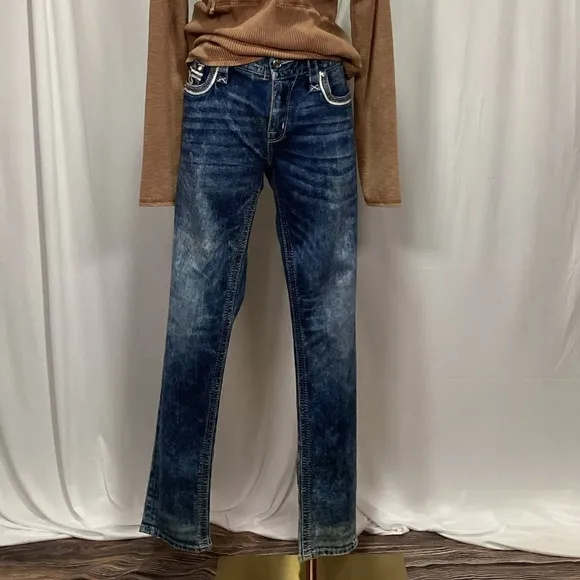 Rock Revival Elena Medium Blue Skinny Jean VGUC Size 31