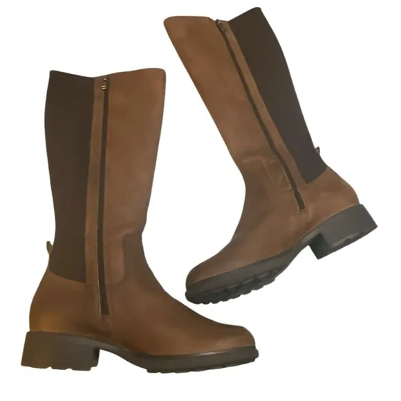Rockport Women’s Leather Hydro-shield Waterproof Knee-high Riding Boots Sz 9.5