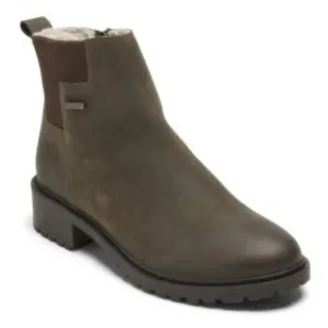 Rockport Women's Ryleigh Gore Chelsea Boots Waterproof Size 6.5 Dark Olive Brown