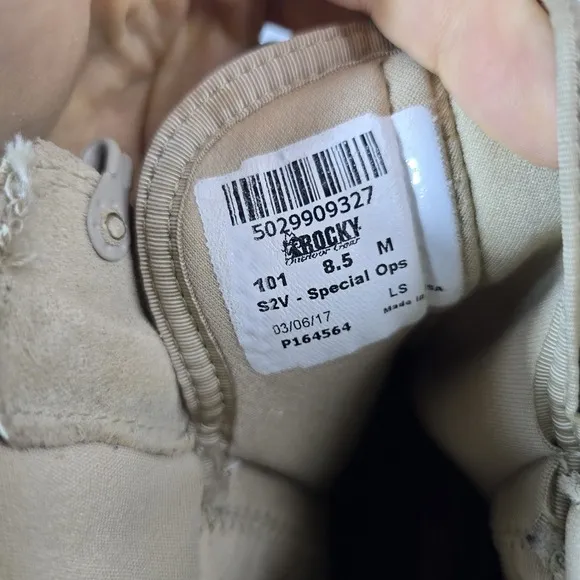 Rocky S2V Military Combat Boots Men’s 8.5 Tan