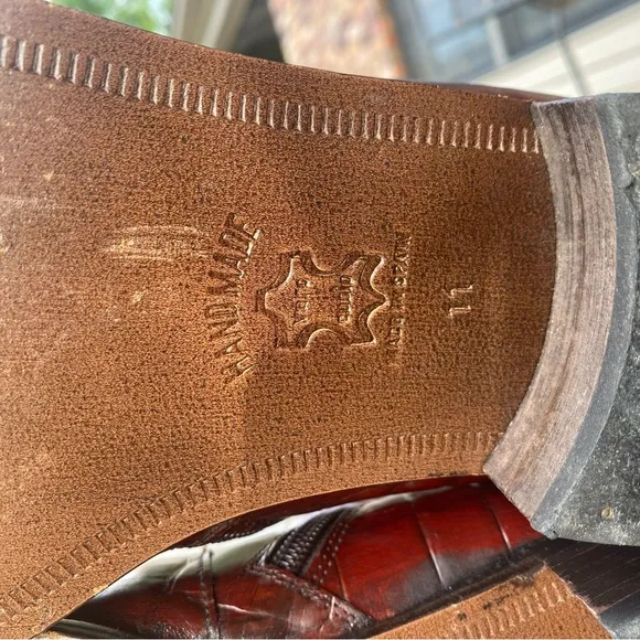 Rodolfo Valentino Men's Rust Leather Ankle Boots size 11