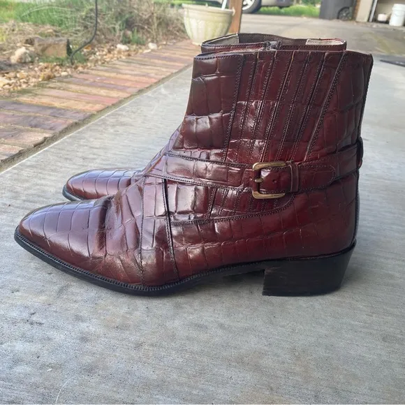 Rodolfo Valentino Men's Rust Leather Ankle Boots size 11