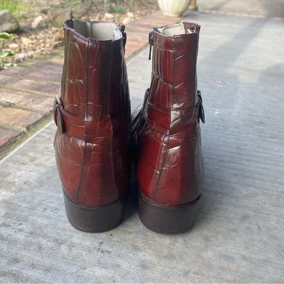 Rodolfo Valentino Men's Rust Leather Ankle Boots size 11