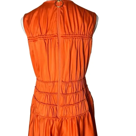 ROKSANDA Orange Smocked Waist Maxi Dress Size 6