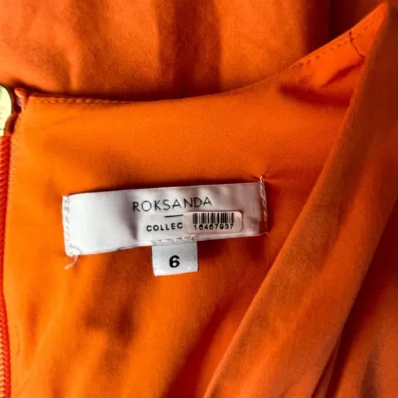 ROKSANDA Orange Smocked Waist Maxi Dress Size 6