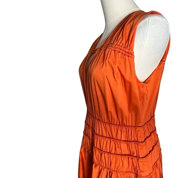 ROKSANDA Orange Smocked Waist Maxi Dress Size 6