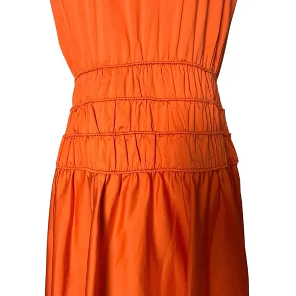 ROKSANDA Orange Smocked Waist Maxi Dress Size 6