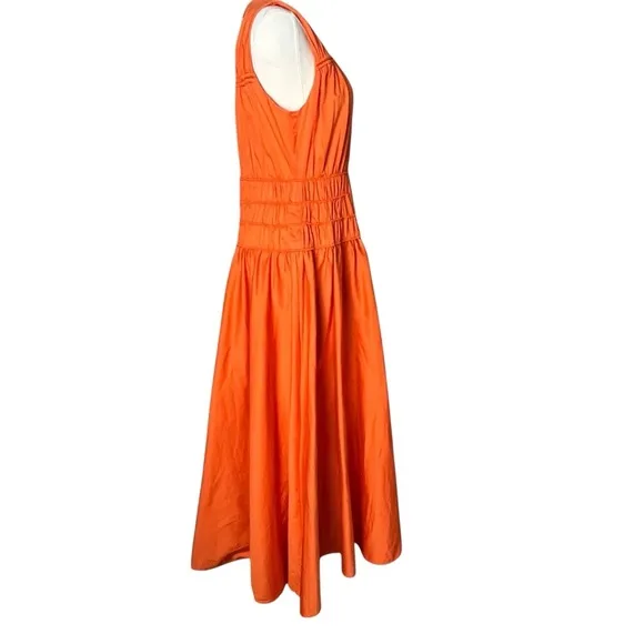 ROKSANDA Orange Smocked Waist Maxi Dress Size 6