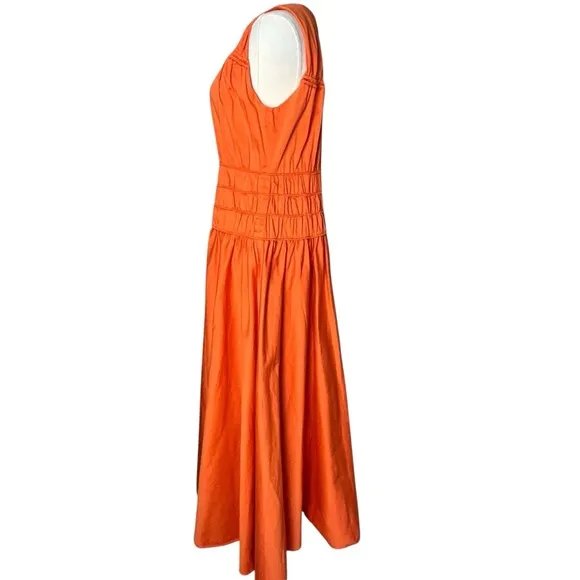 ROKSANDA Orange Smocked Waist Maxi Dress Size 6
