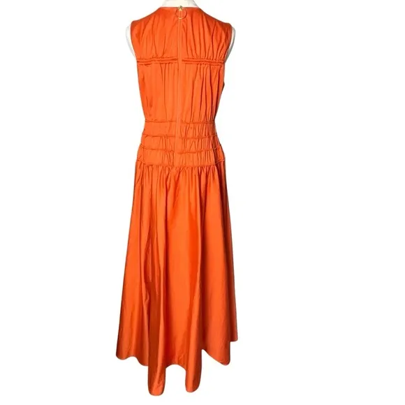 ROKSANDA Orange Smocked Waist Maxi Dress Size 6