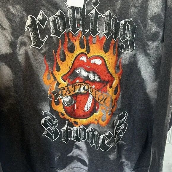 Rolling Stones Tie-Dye Graphic Band Sweatshirt Black Men's Size Medium NWT