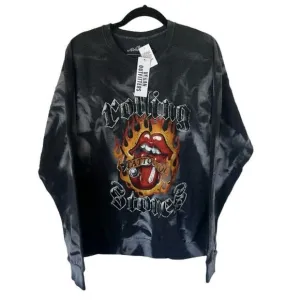 Rolling Stones Tie-Dye Graphic Band Sweatshirt Black Men's Size Medium NWT
