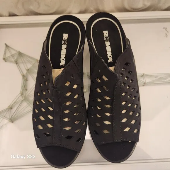 Romika &quot;Mokassetta 335&quot; Perforated Sandals. NIB. Size 37/US 6-6.5