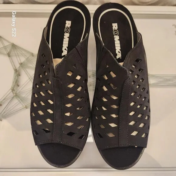 Romika &quot;Mokassetta 335&quot; Perforated Sandals. NIB. Size 37/US 6-6.5