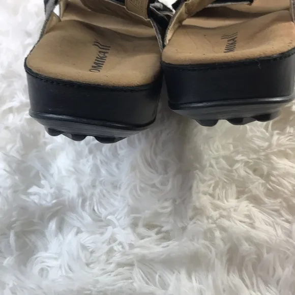 ROMIKA Black Silver Metallic Comfort Sandals | Size 39 / 8.5