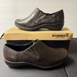Romika‎ Cassie womens dark brown 6.5 slip on loafers New in box
