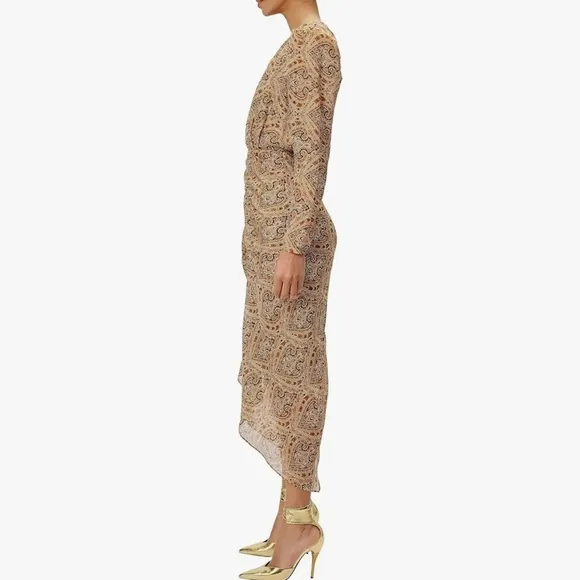 Ronny Kobo Astrid Paisley Print Women’s Midi Dress EUC SIZE M