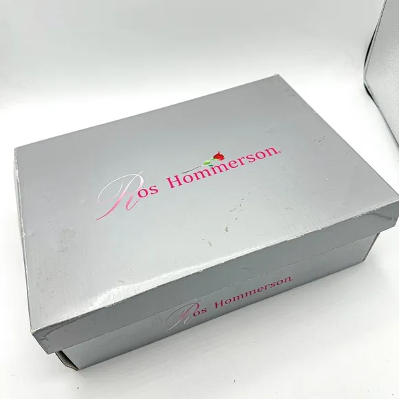 Ros Hommerson Lacey Black Snake Print Leather SS Extra Narrow with BOX