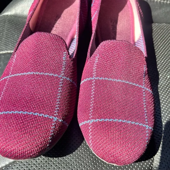 Rothy’s Burgundy Grid Plaid Loafer 10.5