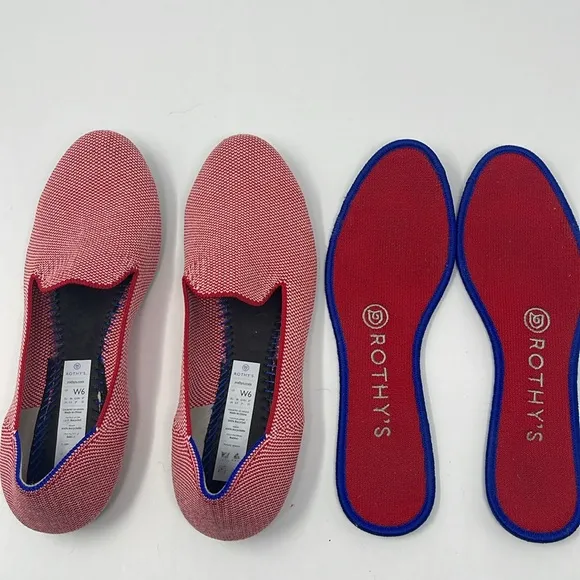 ROTHY’S: Lollipop Loafers. Rare/Retired. Red/White. Size 6. Slip On