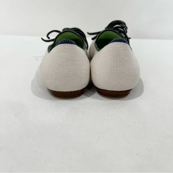 Rothy’s Merino Tassel Loafer in Platinum White Grey Trim Size 9.5 Knit Stretchy