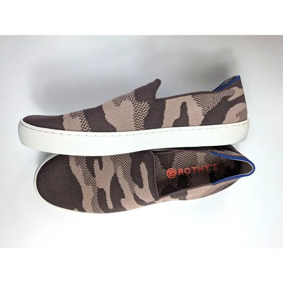 Rothy's Retired The Sneaker Slip On Taupe Camo Loafers Shoes Sneakers Size 12